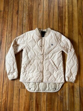 Burton Cream Quilted Jacket with Rib Collar